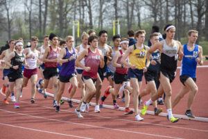 Indiana Tech student athlete competing against visiting teams on the outdoor track