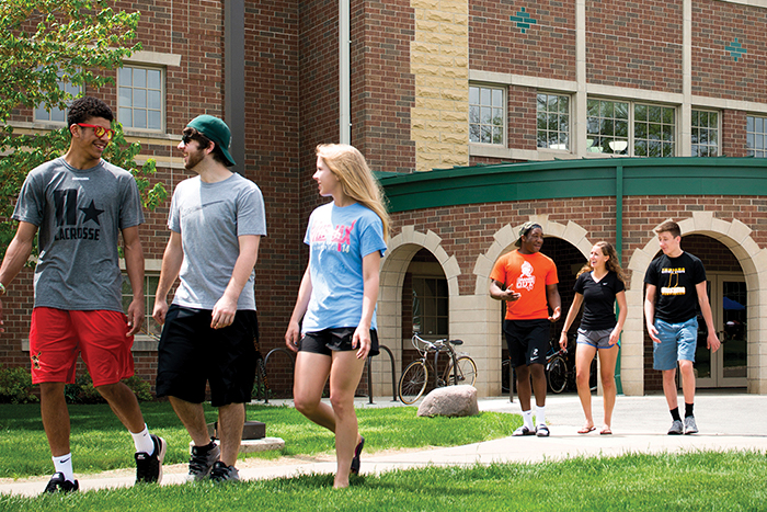 Indiana Tech students walking from Pierson Center.