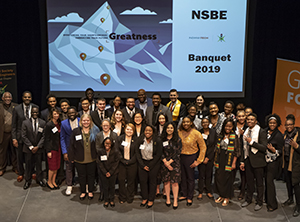 group photo of 2019 NSBE Banquet attendees