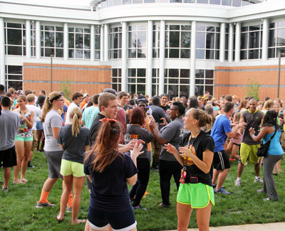 New students get to know each other at Play Fair during orientation 2014.