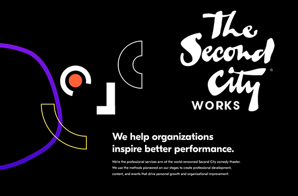 promotional graphic for second city works news release